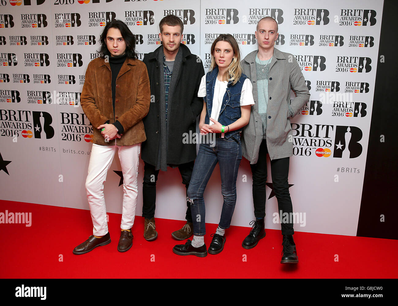 Wolf Alice arriving for the Brit Awards nominations announced at the ITV Studios, Southbank, London. Stock Photo