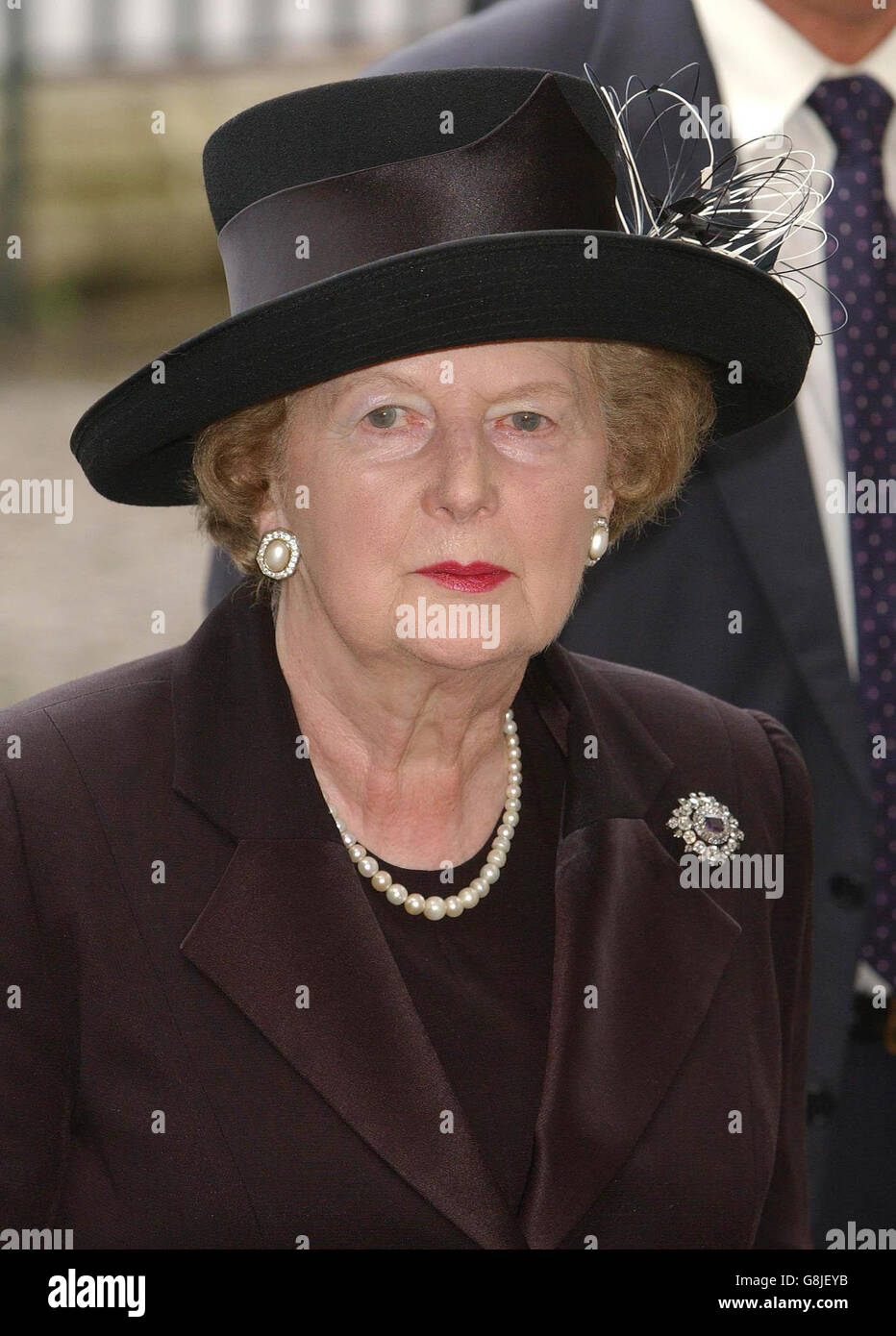 Baroness Thatcher, the former Conservative Prime Minister, arrives for the memorial service of former Labour Prime Minister Lord Callaghan and his wife. Stock Photo