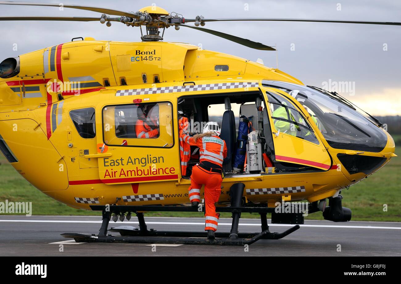 East Anglian Air Ambulance crew member Jemma Varela makes her way to