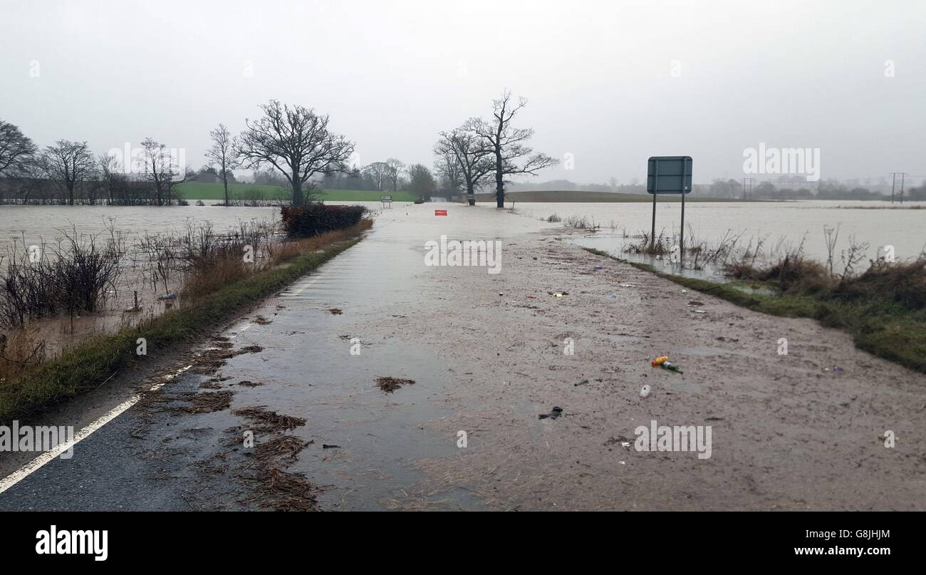 The closed A923 Blairgowrie to Coupar Angus road in Perthshire as