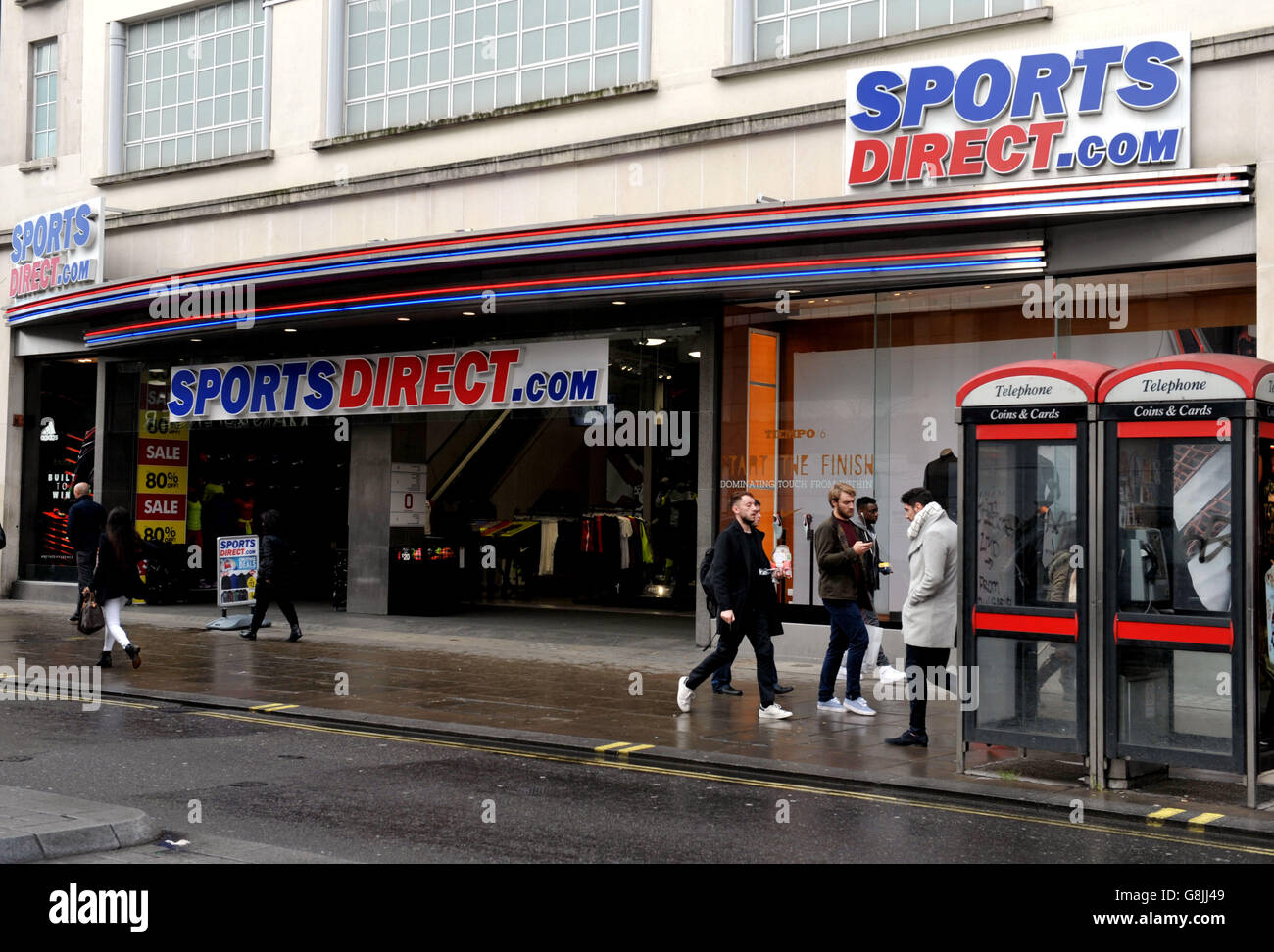 A sign above the Sports Direct store in Oxford Street, central London Stock Photo Alamy