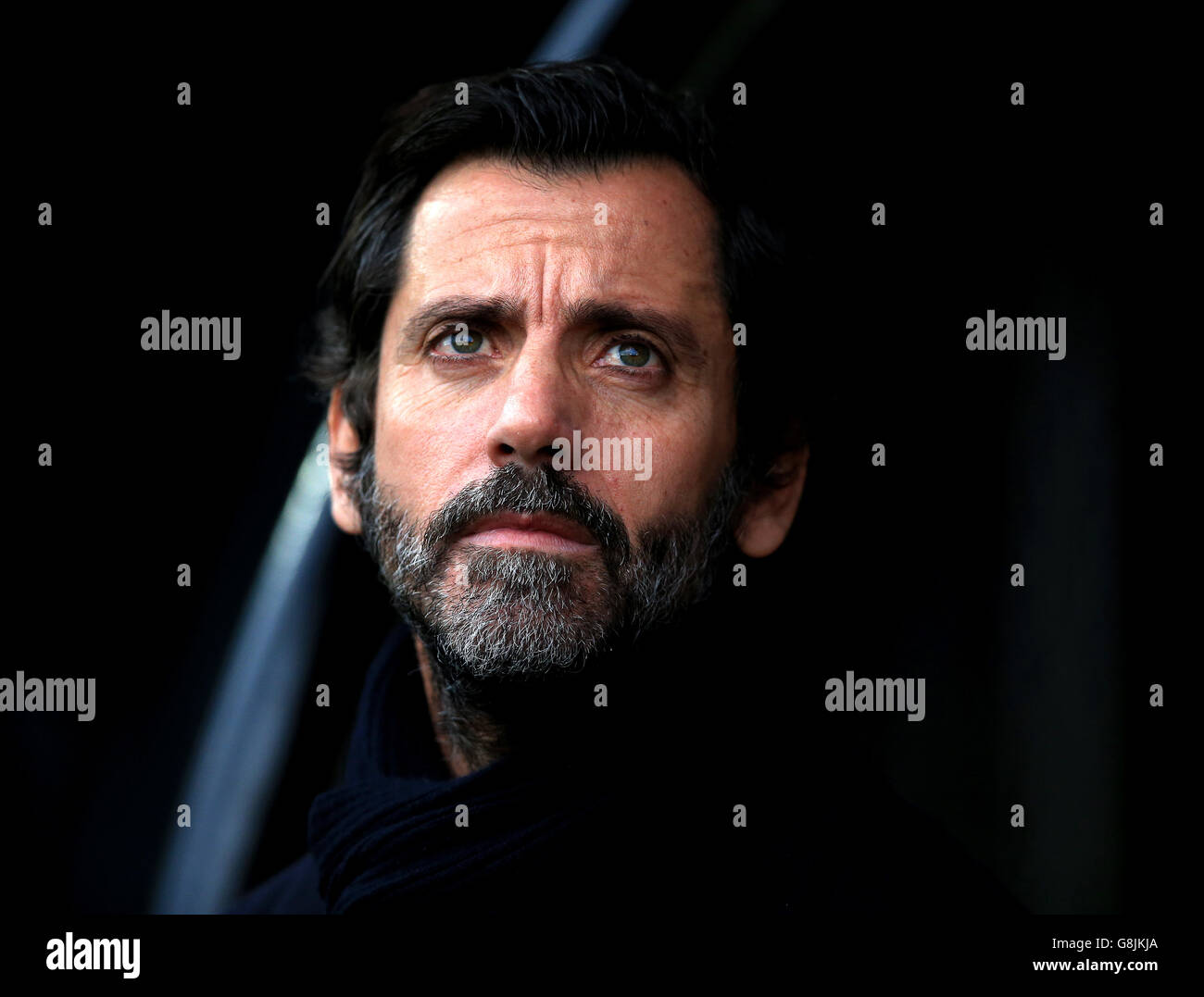 Watford v Newcastle United - Emirates FA Cup - Third Round - Vicarage Road. Watford's Manager Quique Sanchez Flores before the game the Emirates FA Cup, third round game at Vicarage Road, Watford. Stock Photo