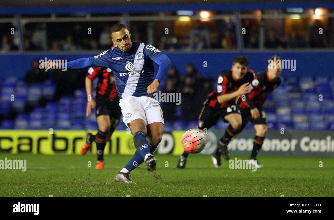 Birmingham City v AFC Bournemouth - Emirates FA Cup - Third Round - St Andrews. Birmingham City's James Vaughan misses a penalty during the Emirates FA Cup, third round game at St Andrews, Birmingham. Stock Photo