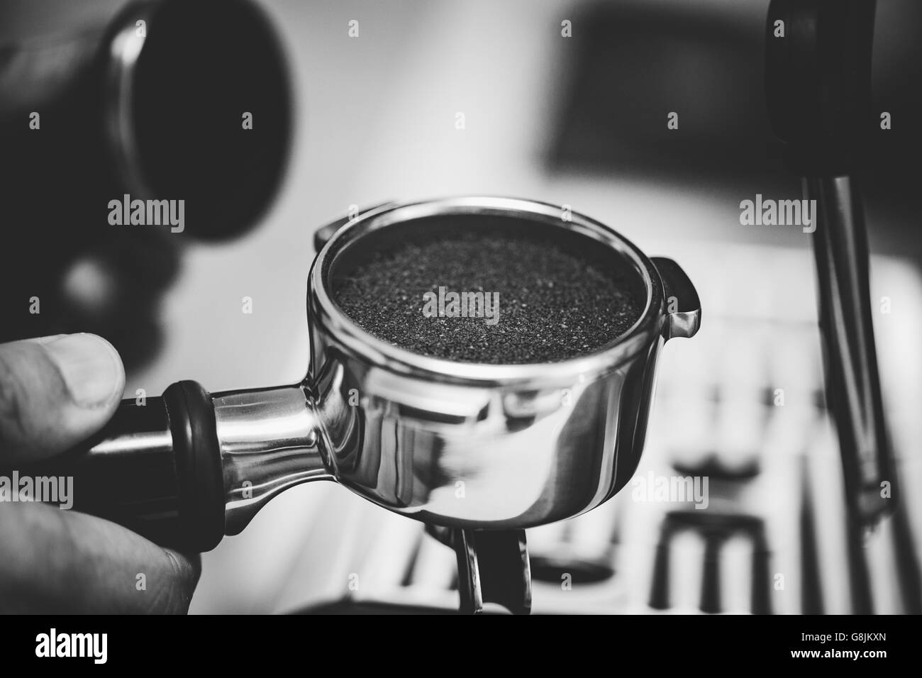Black and White Coffee Making Stock Photo Alamy