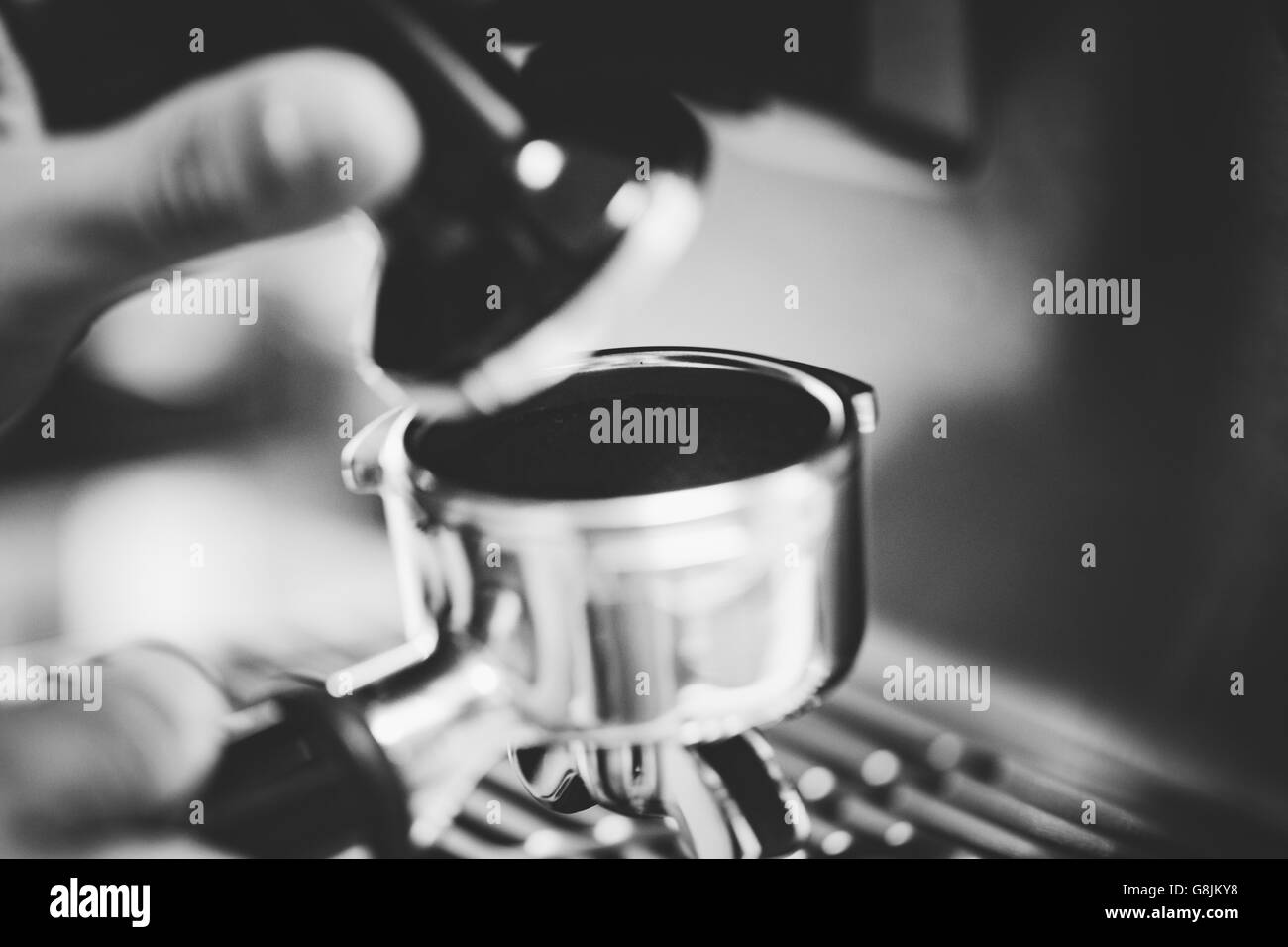 Black and White Coffee Making Stock Photo Alamy