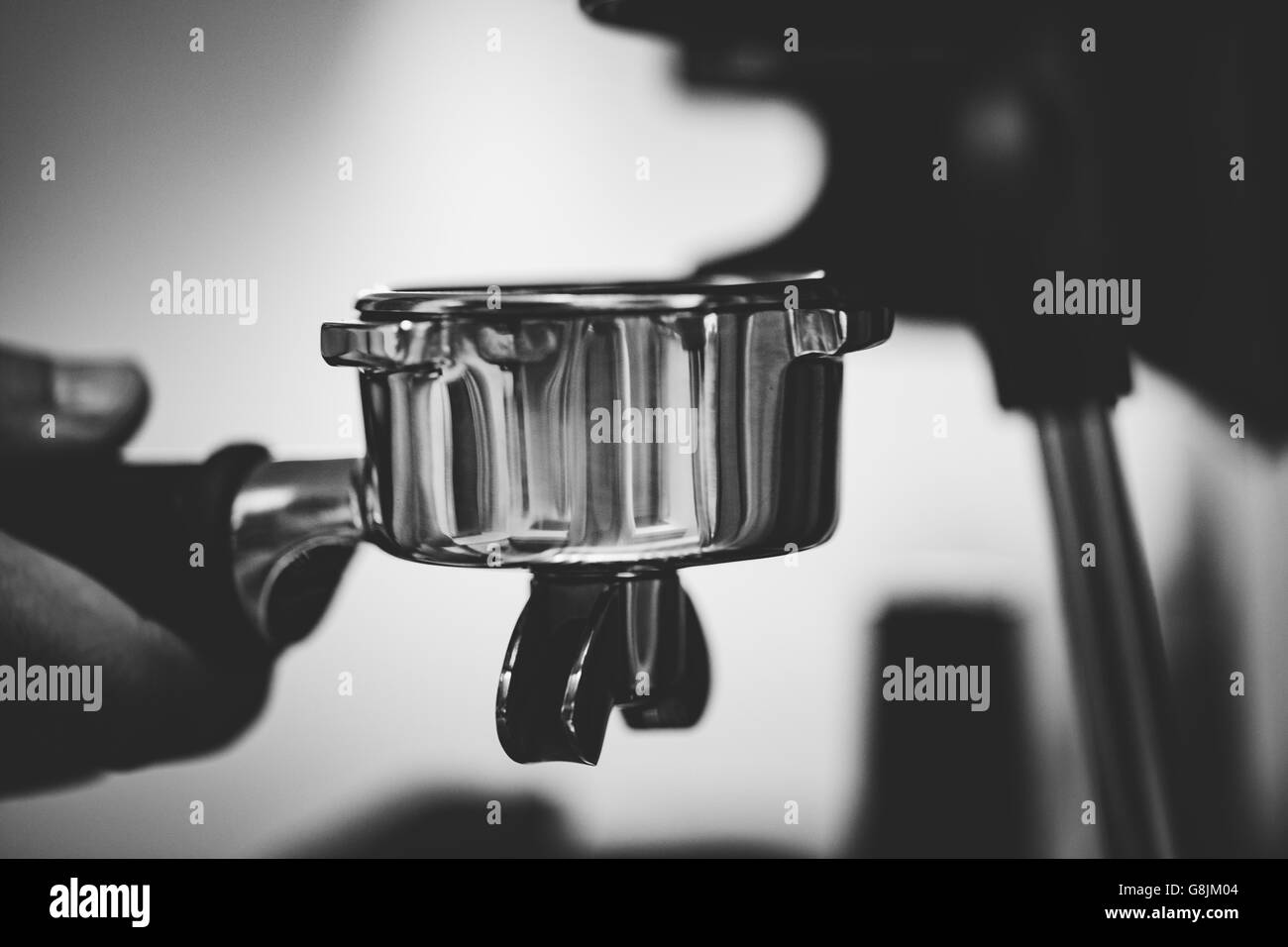 Black and White Coffee Making Stock Photo Alamy