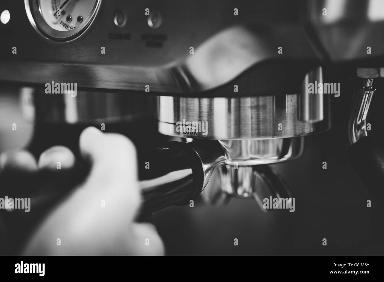 Black and White Coffee Making Stock Photo Alamy