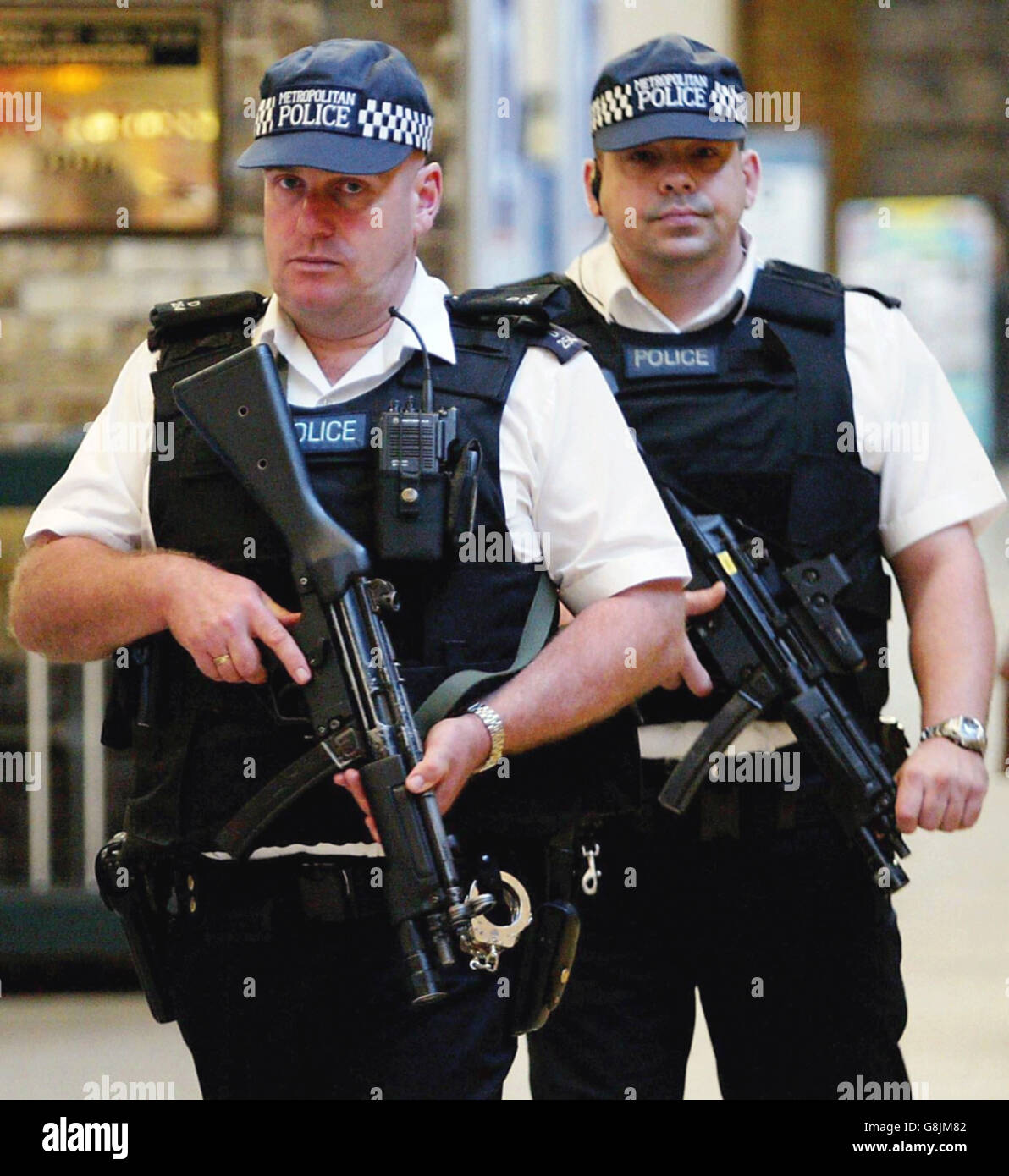 London Protection Command Armed police on patrol at London's Kings Cross Station, as the capital ...
