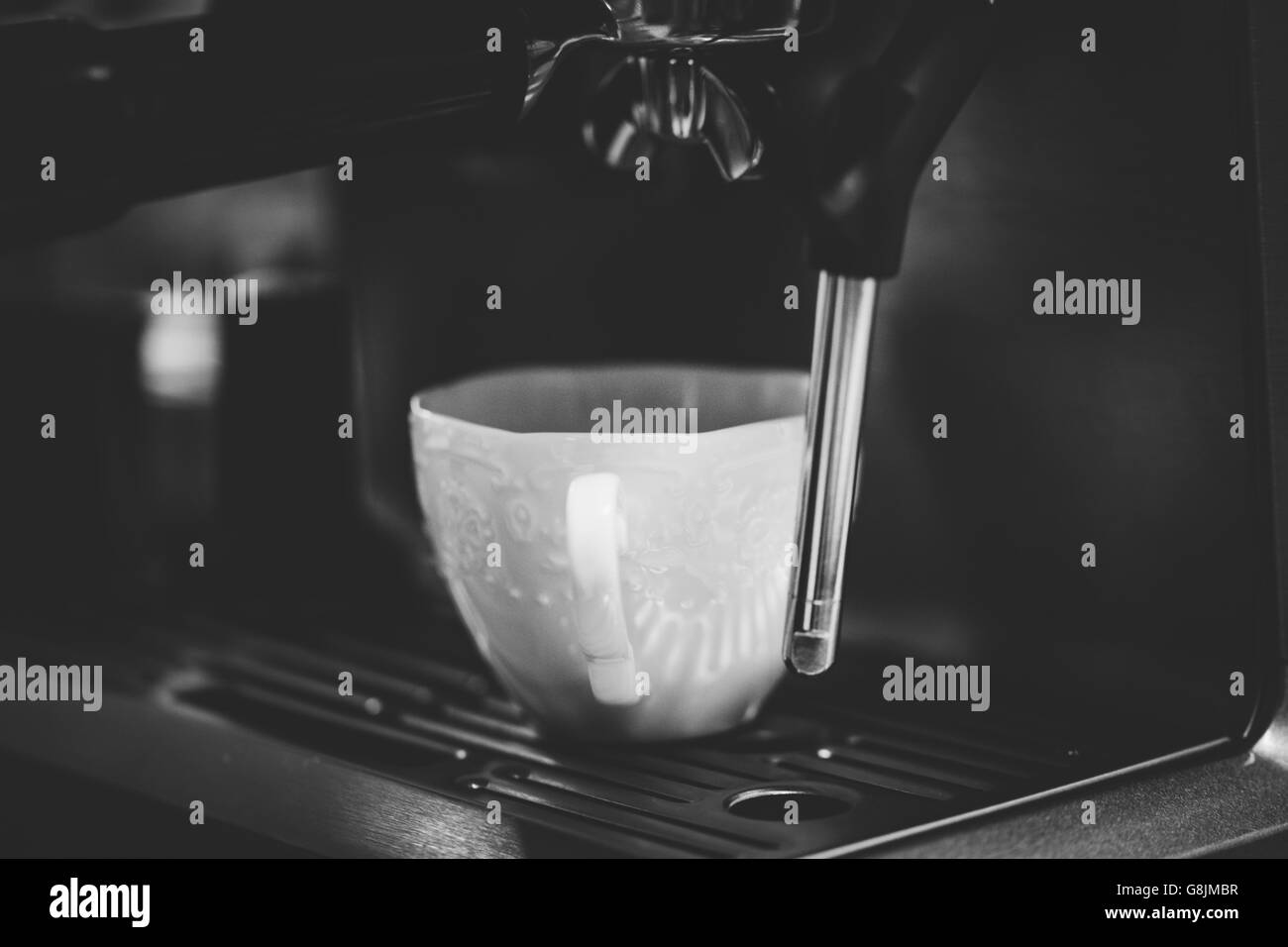 Black and White Coffee Making Stock Photo Alamy