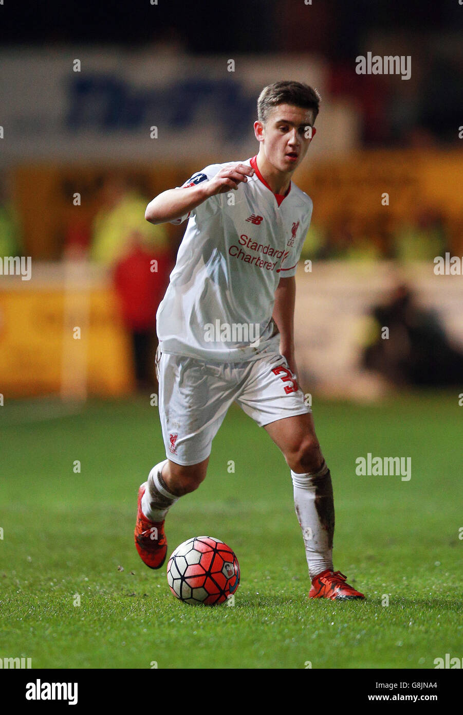 Exeter City v Liverpool - Emirates FA Cup - Third Round - St James Park. Liverpool's Cameron Brannagan during the Emirates FA Cup, third round match at St James Park, Exeter. Stock Photo