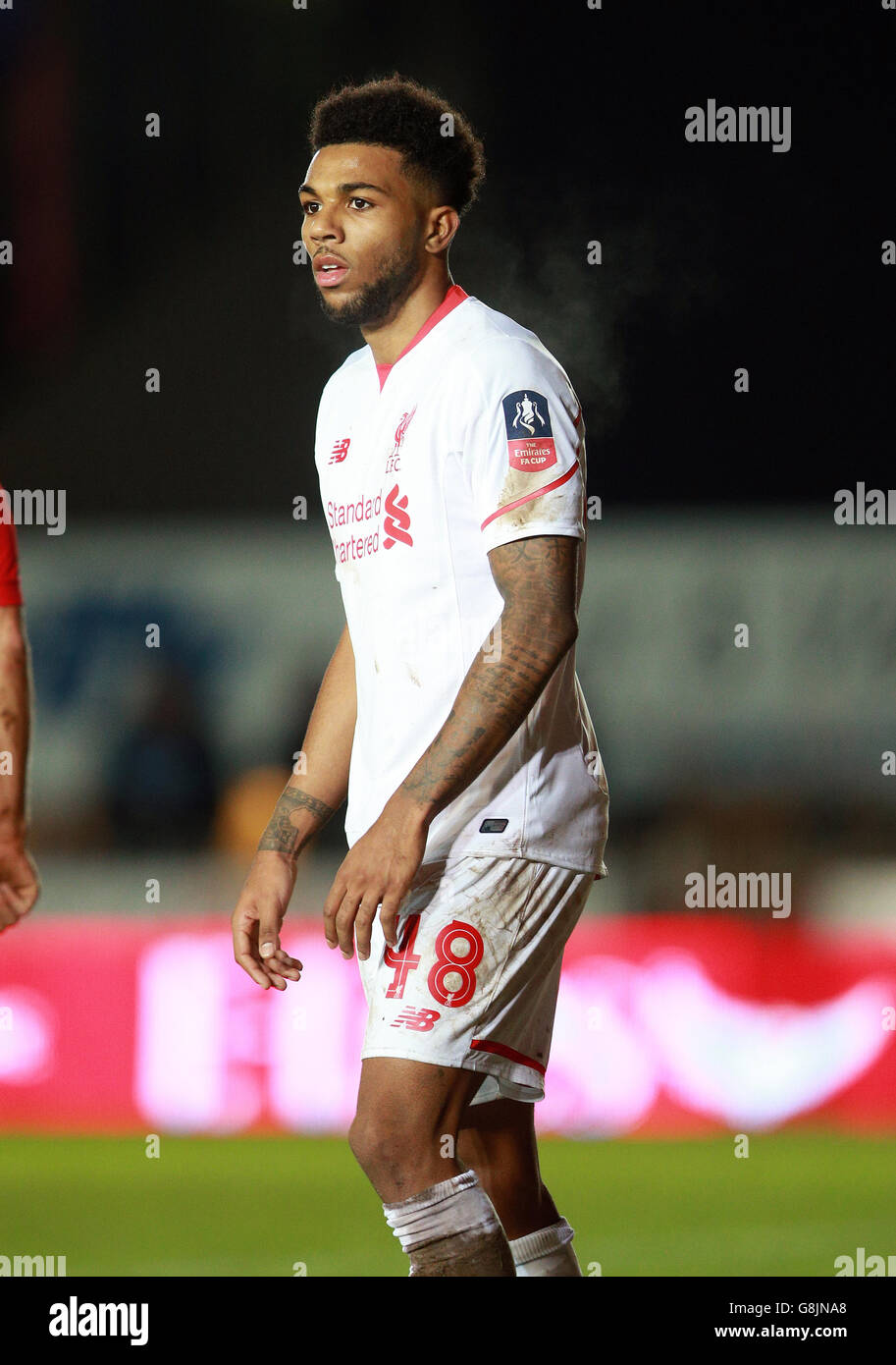 Liverpool's Jerome Sinclair during the Emirates FA Cup, third round match at St James Park, Exeter. Stock Photo