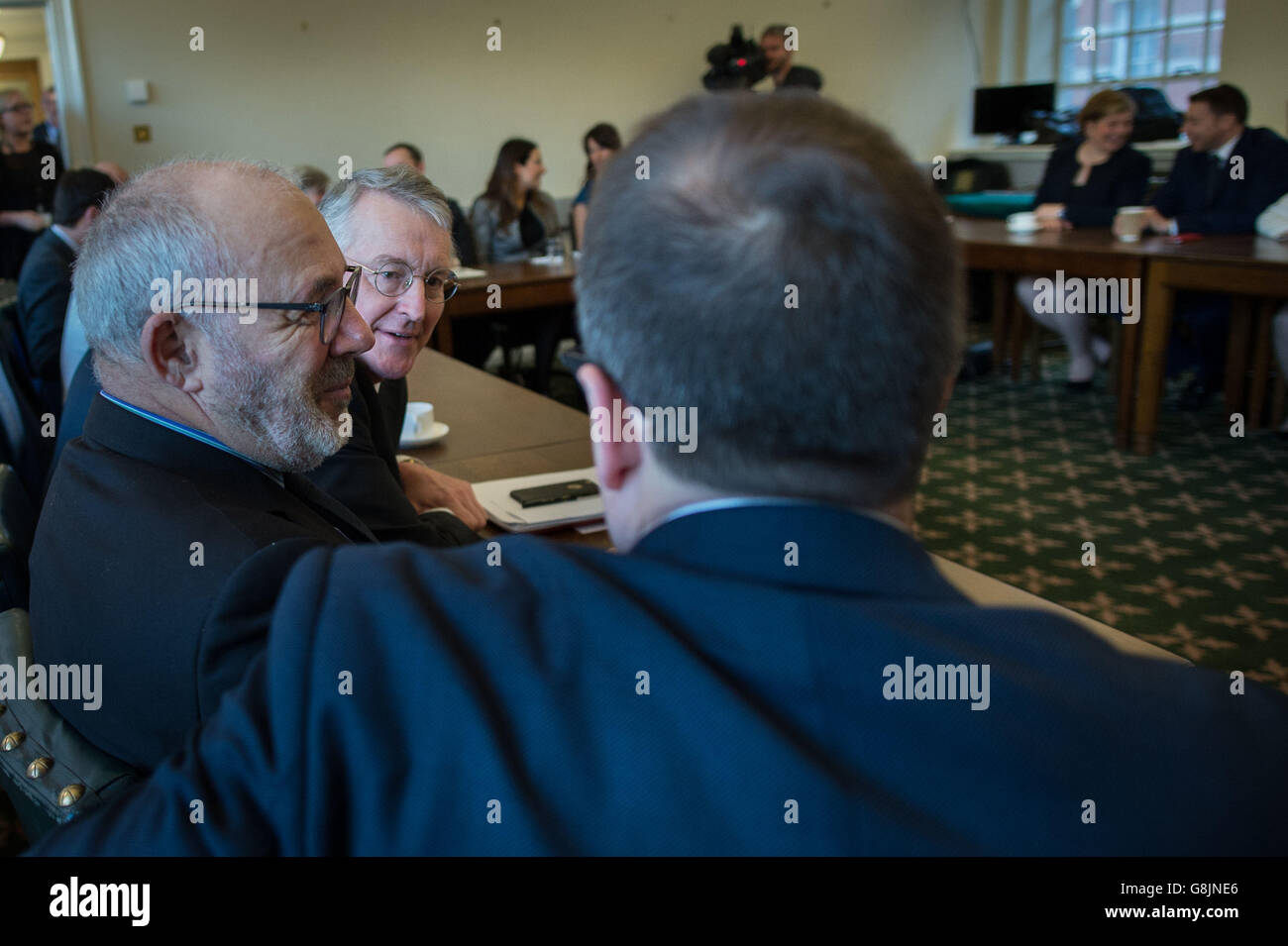 Shadow Foreign Secretary Hilary Benn attends Labour party leader Jeremy Corbyn's first shadow cabinet meeting since last week's reshuffle at the House of Commons in London. Stock Photo