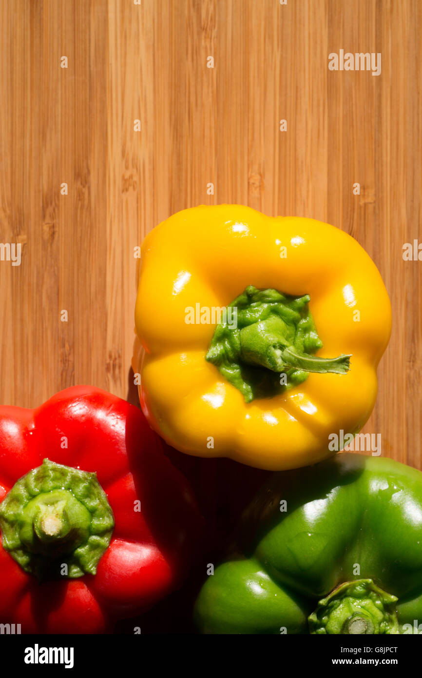 Green , yellow and red bell pepper background Stock Photo - Alamy