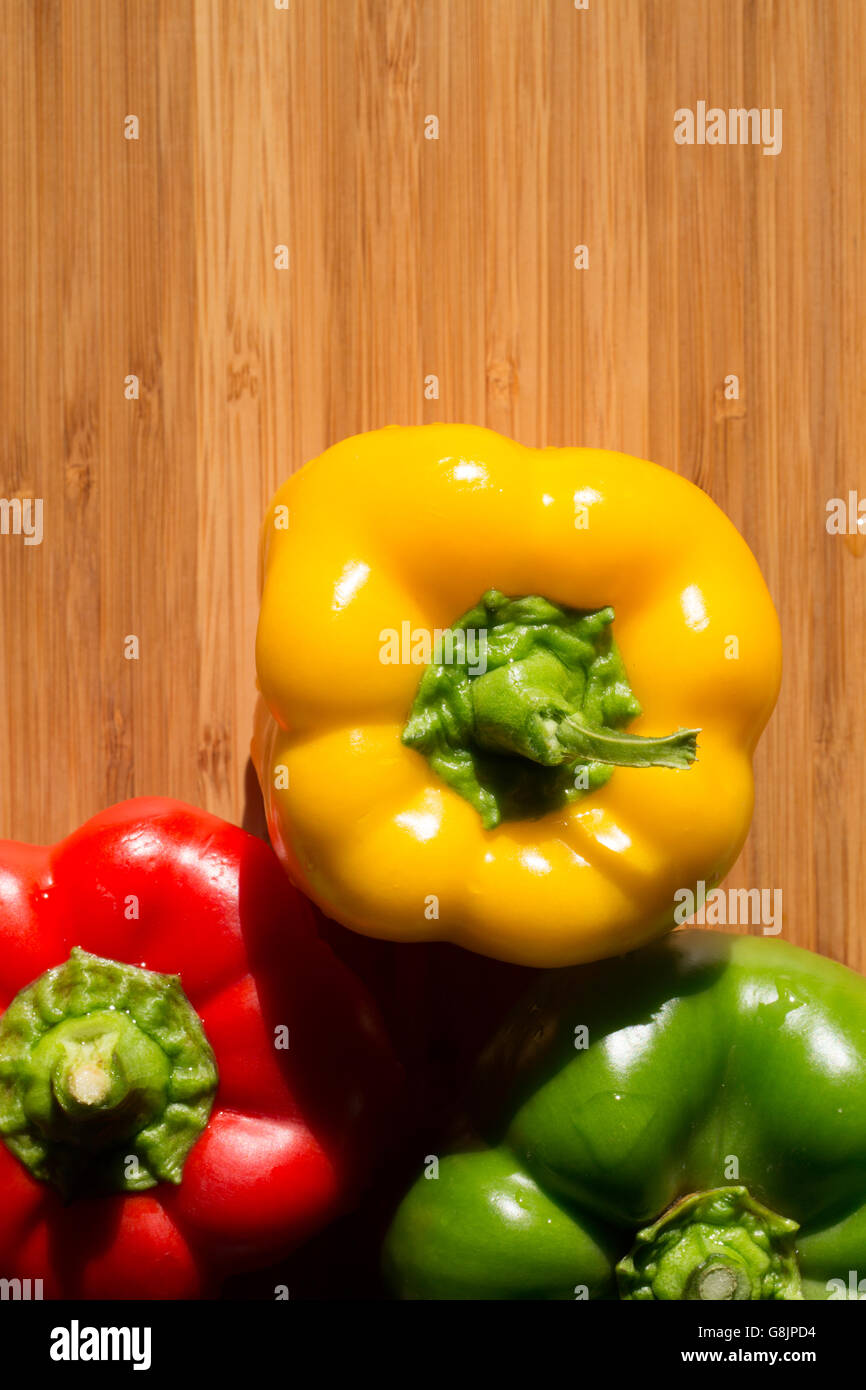 Green , yellow and red bell pepper background Stock Photo - Alamy