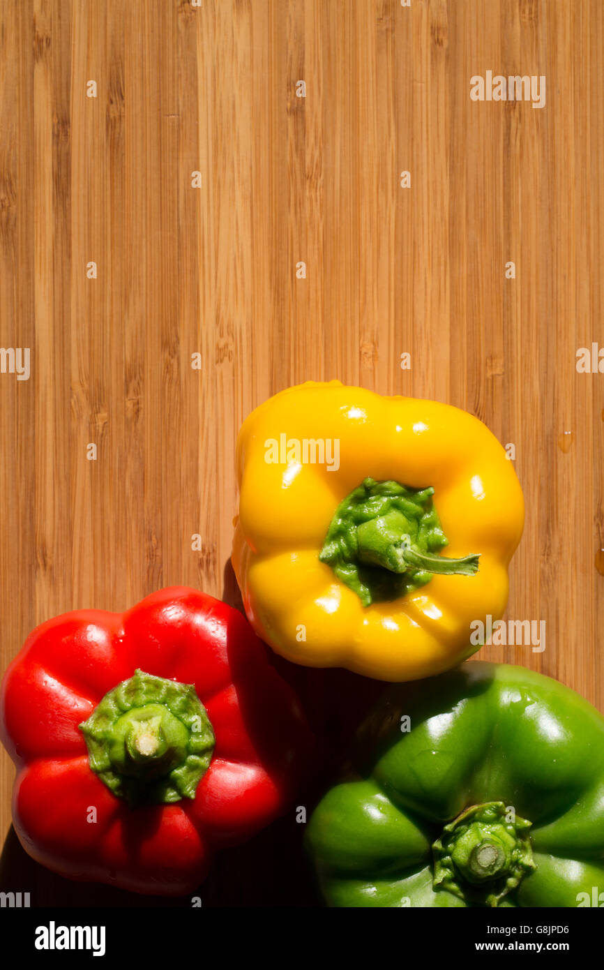 Green , yellow and red bell pepper background Stock Photo - Alamy