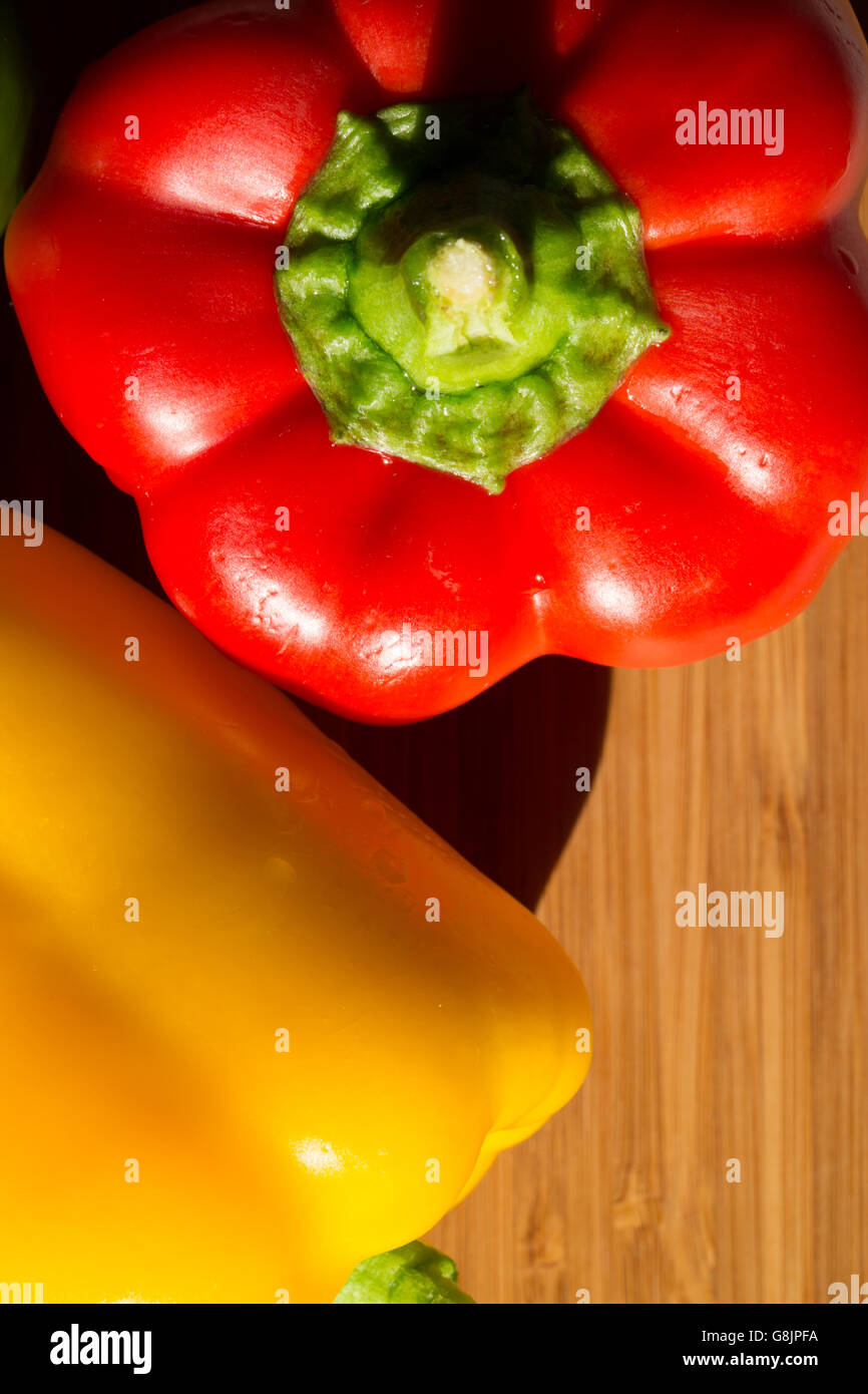 Green , yellow and red bell pepper background Stock Photo - Alamy