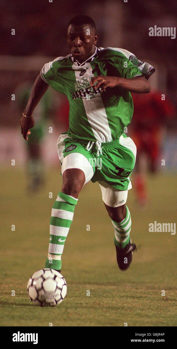 International Soccer - Nigeria v Cameroon. Teslim Fatusi, Nigeria Stock