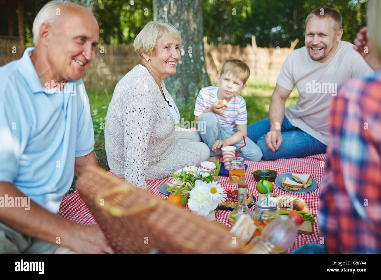 Picnic in park Stock Photo Alamy