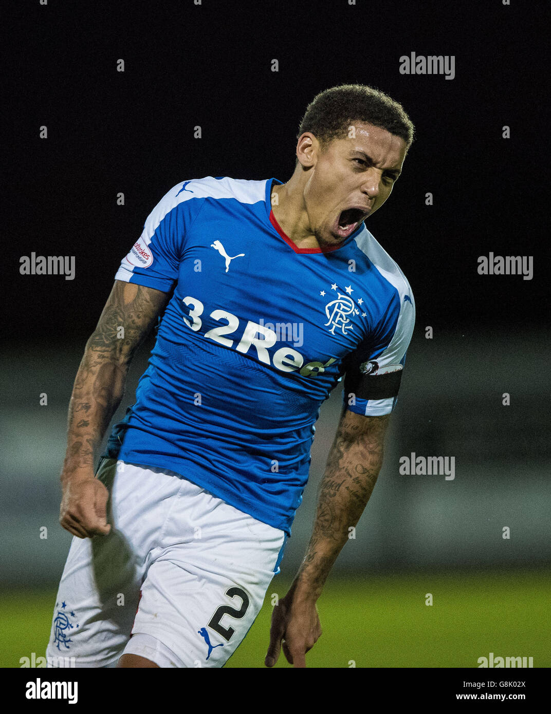 Rangers' James Tavernier celebrates scoring his sides 6th goal of the ...