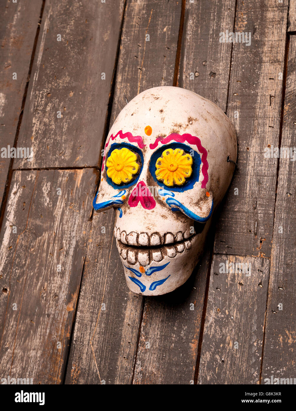 Mexican holiday, Day of the Dead artistic Skull - Spanish: (Día de Los Muertos) Stock Photo