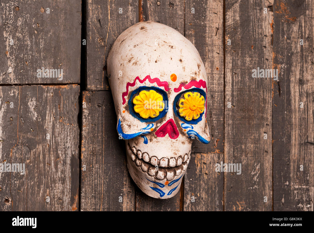 Mexican holiday, Day of the Dead artistic Skull - Spanish: (Día de los Muertos) Stock Photo