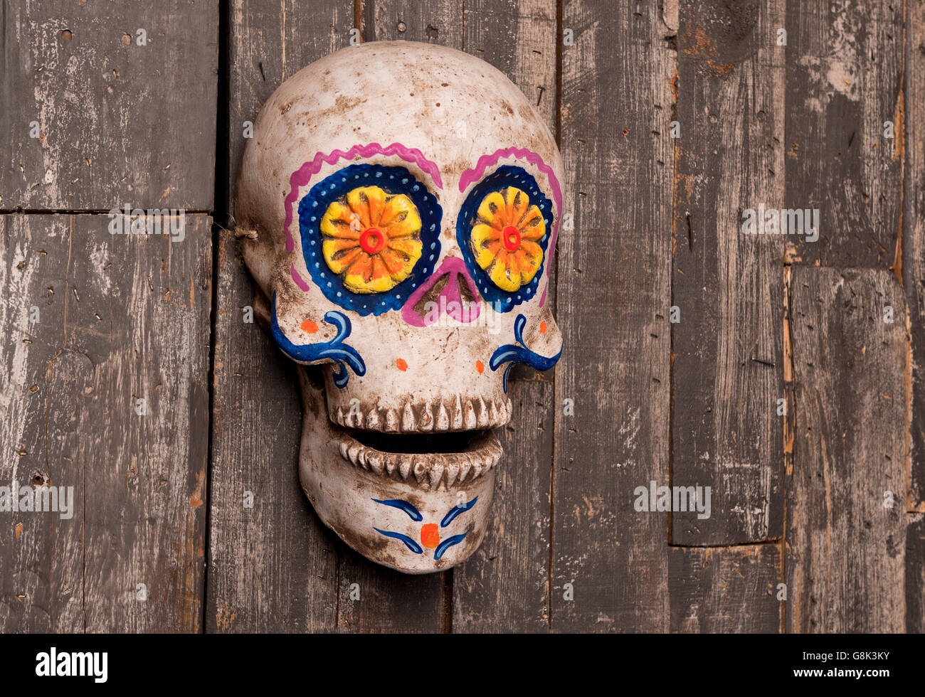 Mexican holiday, Day of the Dead artistic Skull - Spanish: (Día de Los Muertos) Stock Photo