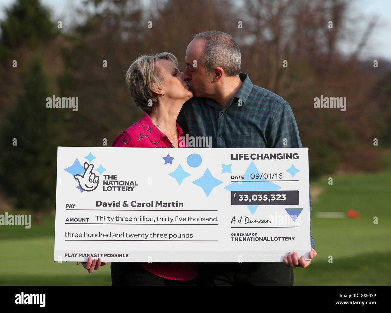 Lotto jackpot winners Stock Photo Alamy