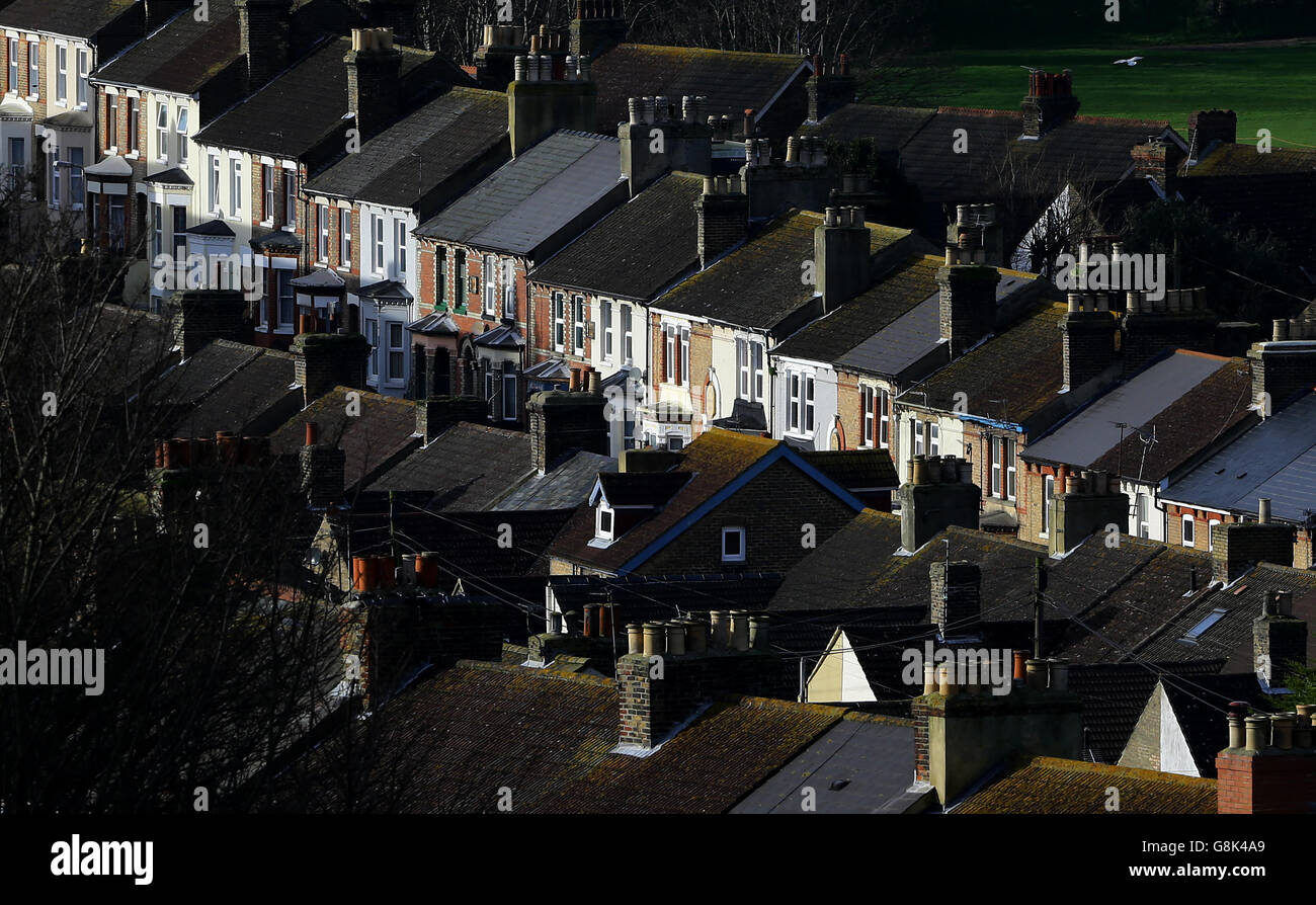 House prices. A view of houses across Dover in Kent Stock Photo Alamy