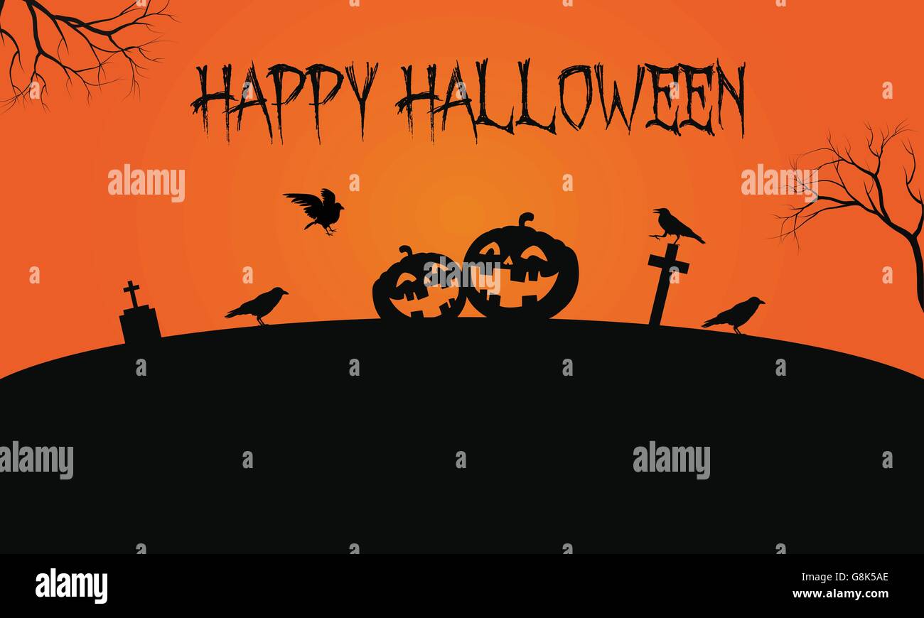 Pumpkins and crow Halloween backgrounds Stock Vector Image & Art - Alamy