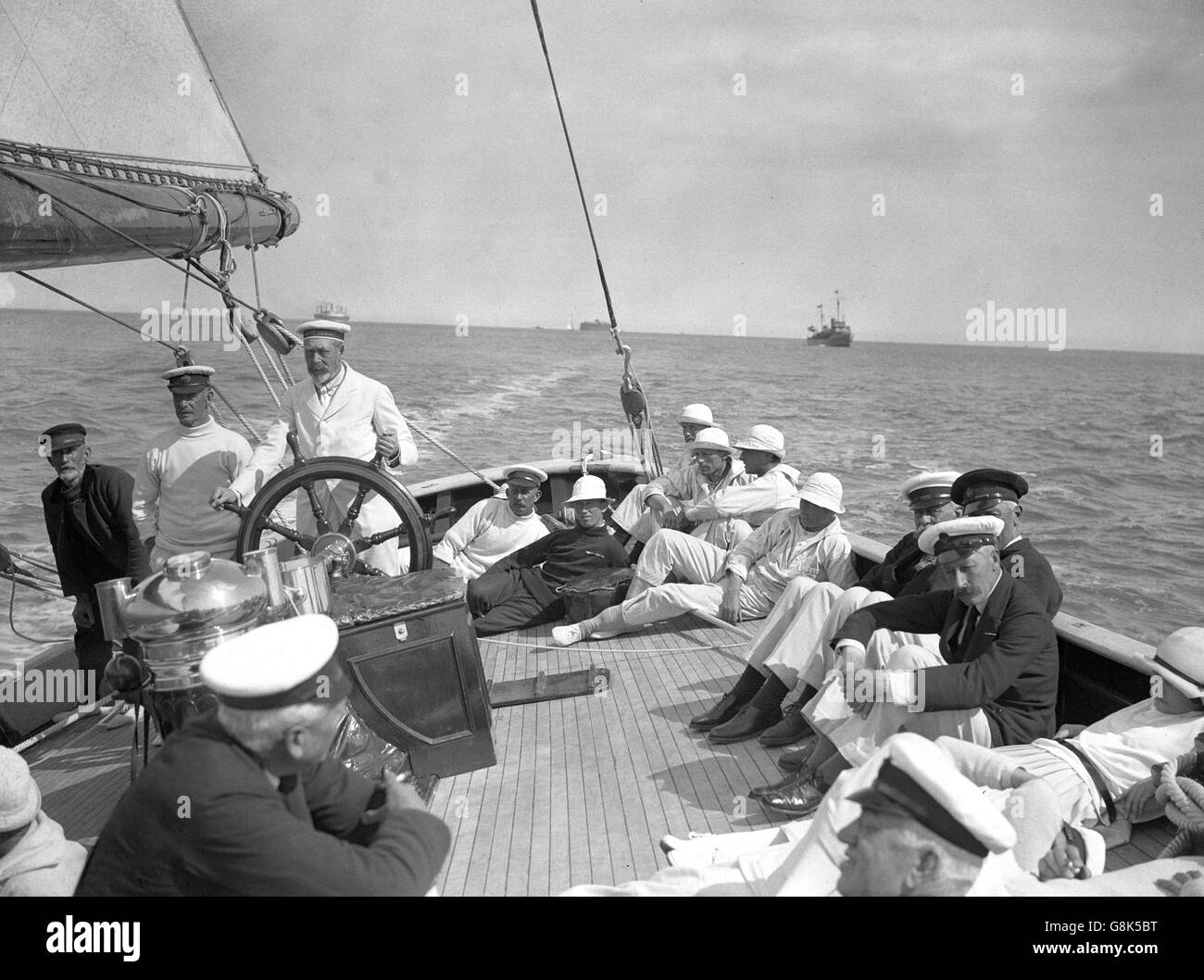 King v takes the wheel on his yacht britannia hires stock