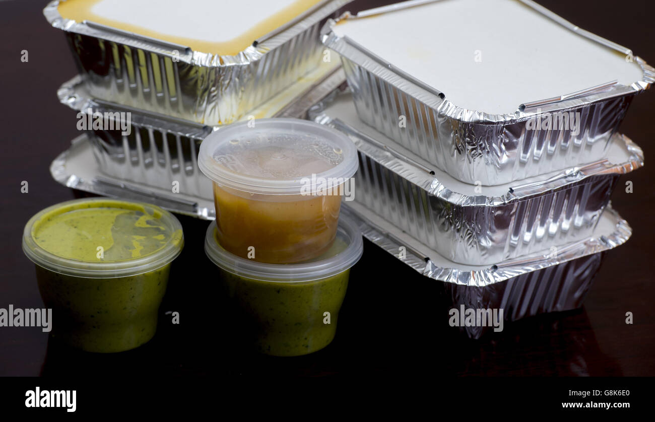 Indian Food stock. Indian take away food in containers Stock Photo Alamy