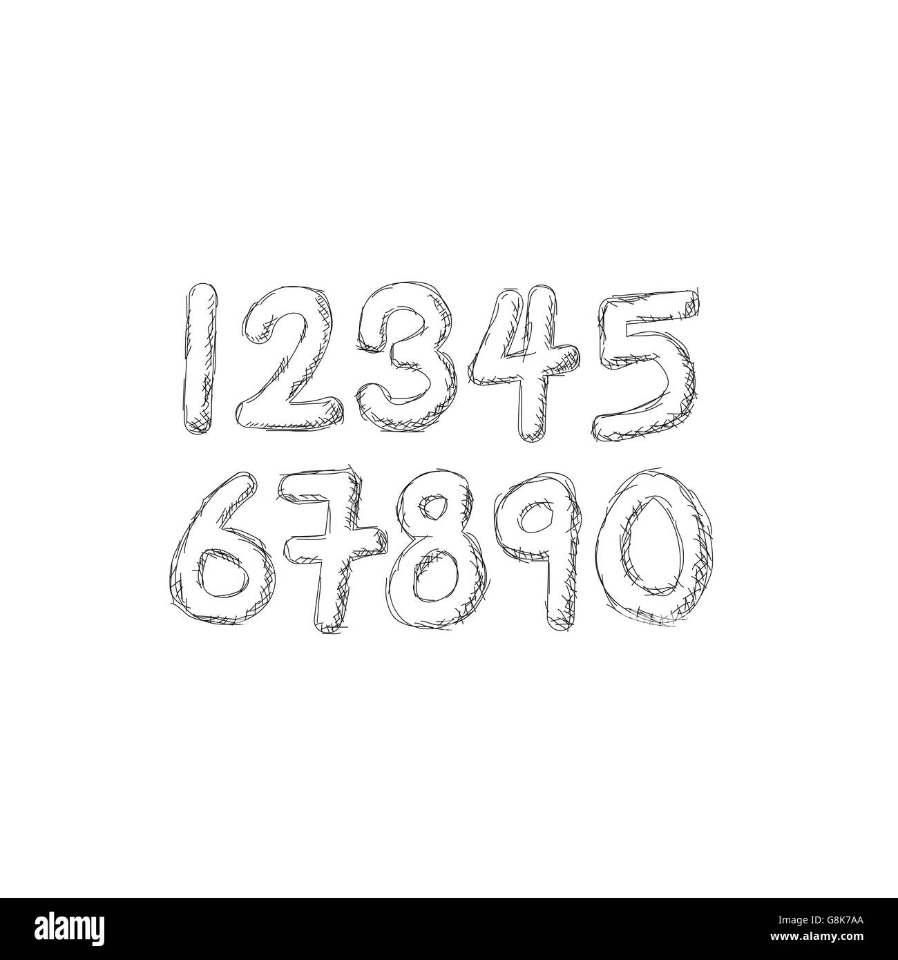 Premium Vector  The numbers 1234567890 are handwritten in black ink