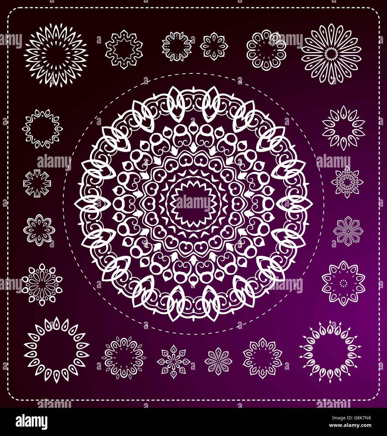 set of mandala illustration in vector format for various use Stock ...