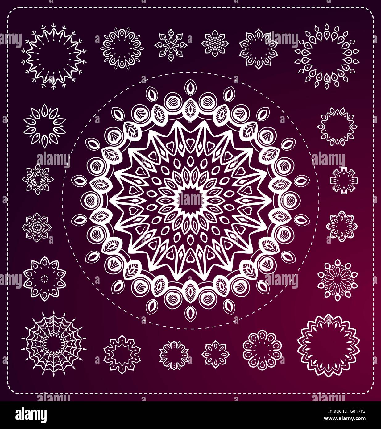 set of mandala illustration in vector format for various use Stock ...