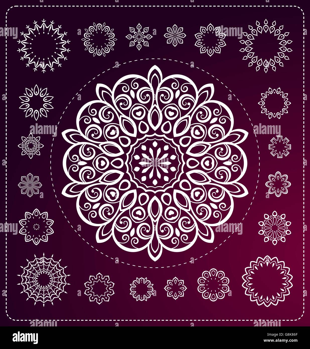 set of mandala illustration in vector format for various use Stock ...