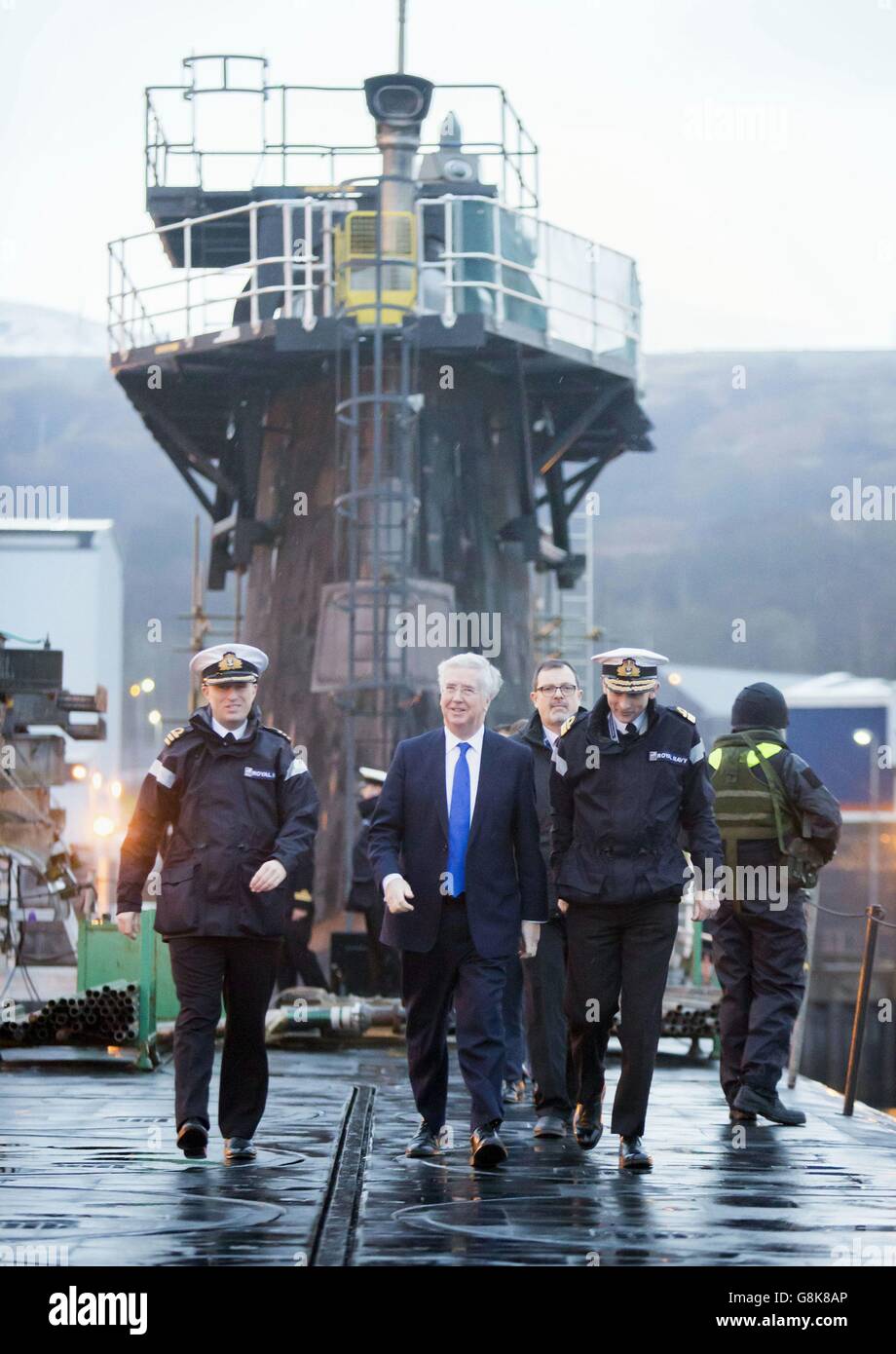 Defence Secretary visit to Faslane Stock Photo