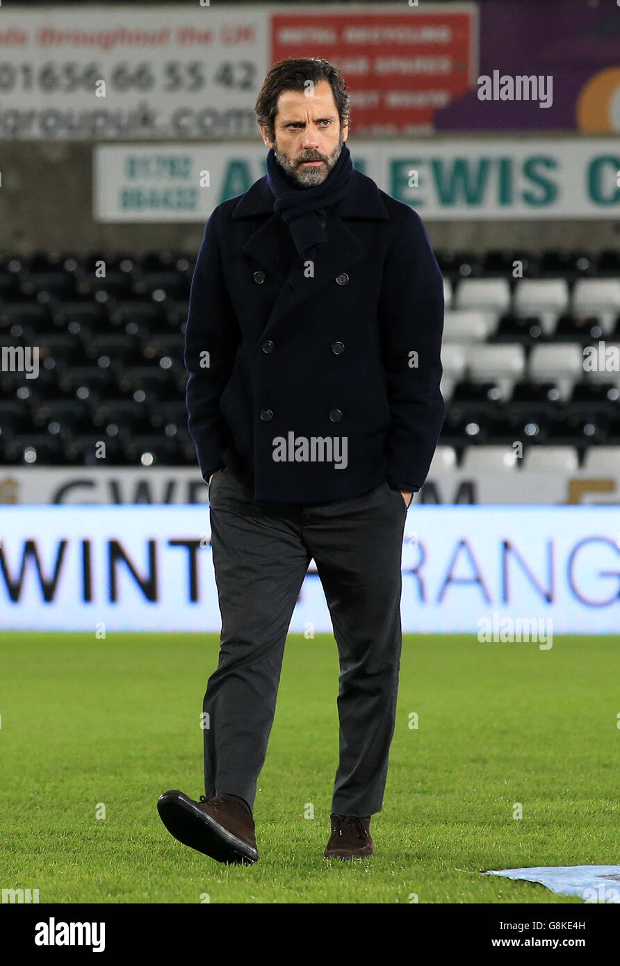 Watford manager Quique Sanchez Flores before the Barclays Premier League match at The Liberty Stadium, Swansea. Stock Photo