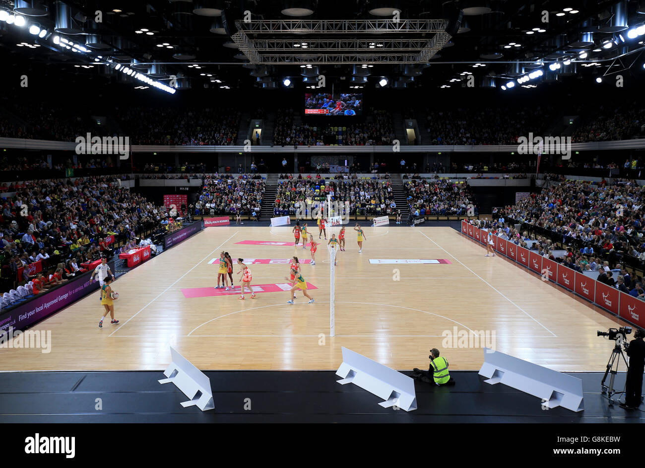 England v Australia - International Netball Series - Third Match - Copper Box. A general view of the match action Stock Photo