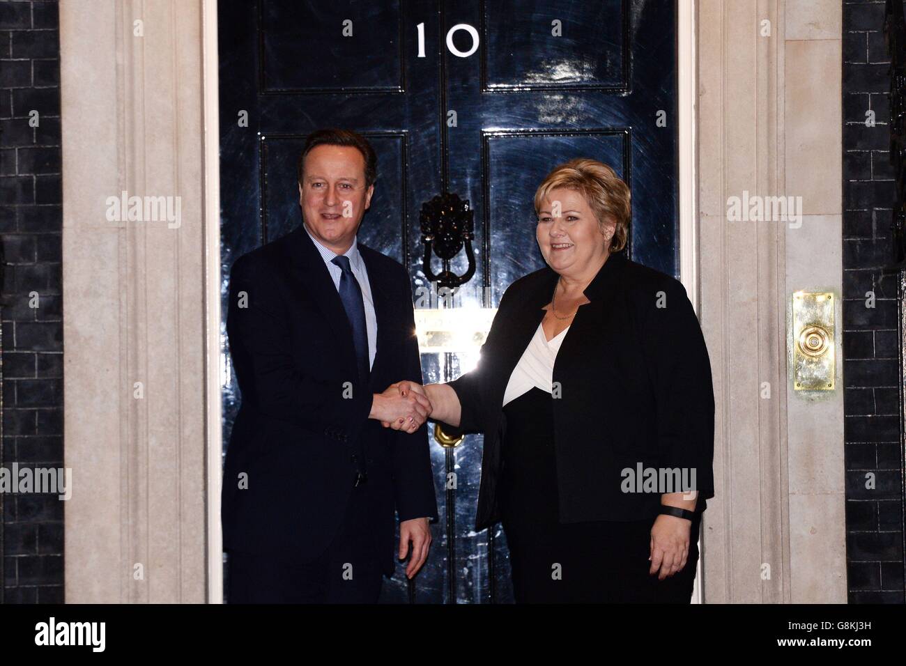 David Cameron meets Erna Solberg Stock Photo Alamy