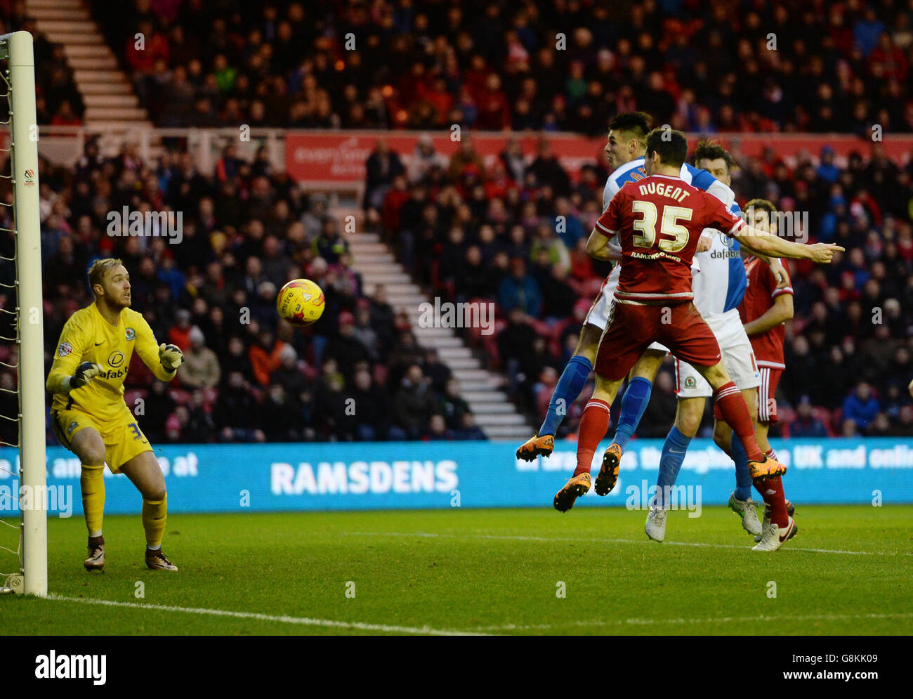 Middlesbrough's David Nugent scores his side's first goal during the