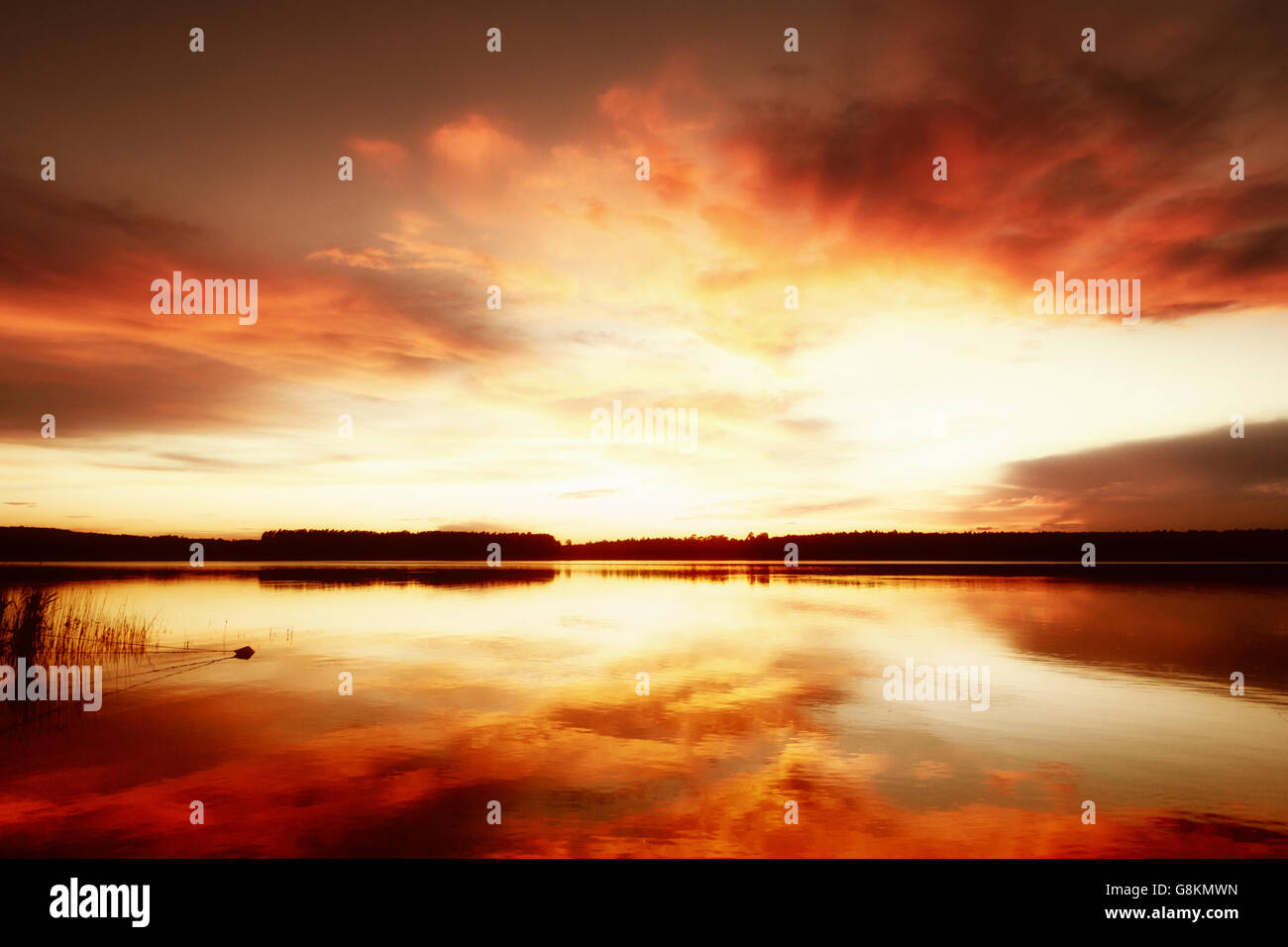 Summer lake dock fire hi-res stock photography and images - Alamy