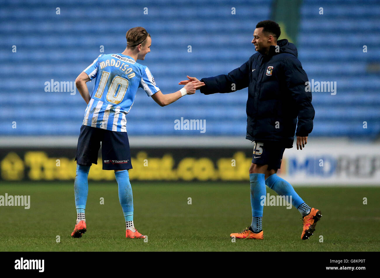 Coventry City S James Maddison Left And Jacob Murphy Celebrate After The Game Stock Photo Alamy
