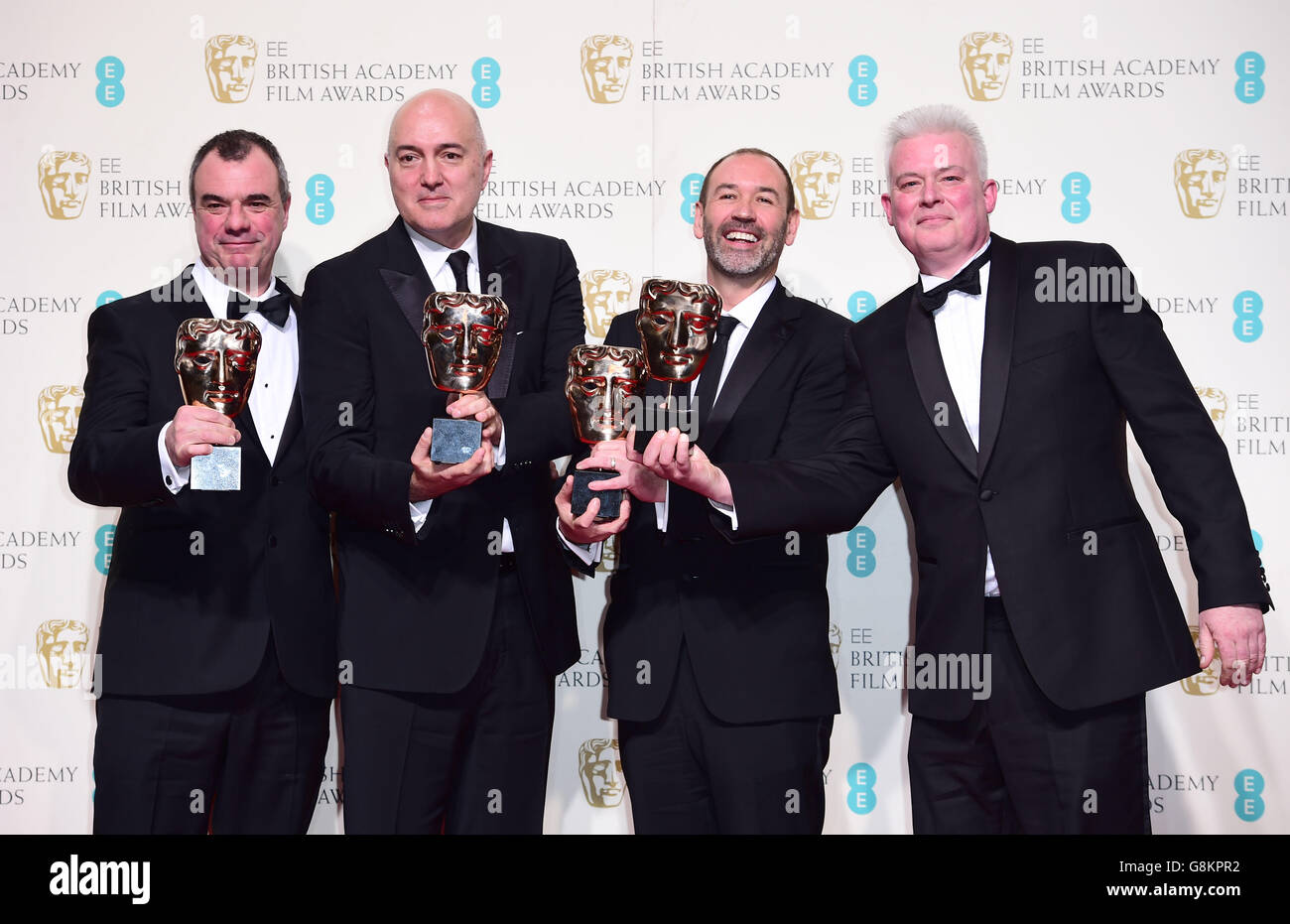 (left to right) Chris Corbould, Roger Guyett, Paul Kavanagh and Neal ...