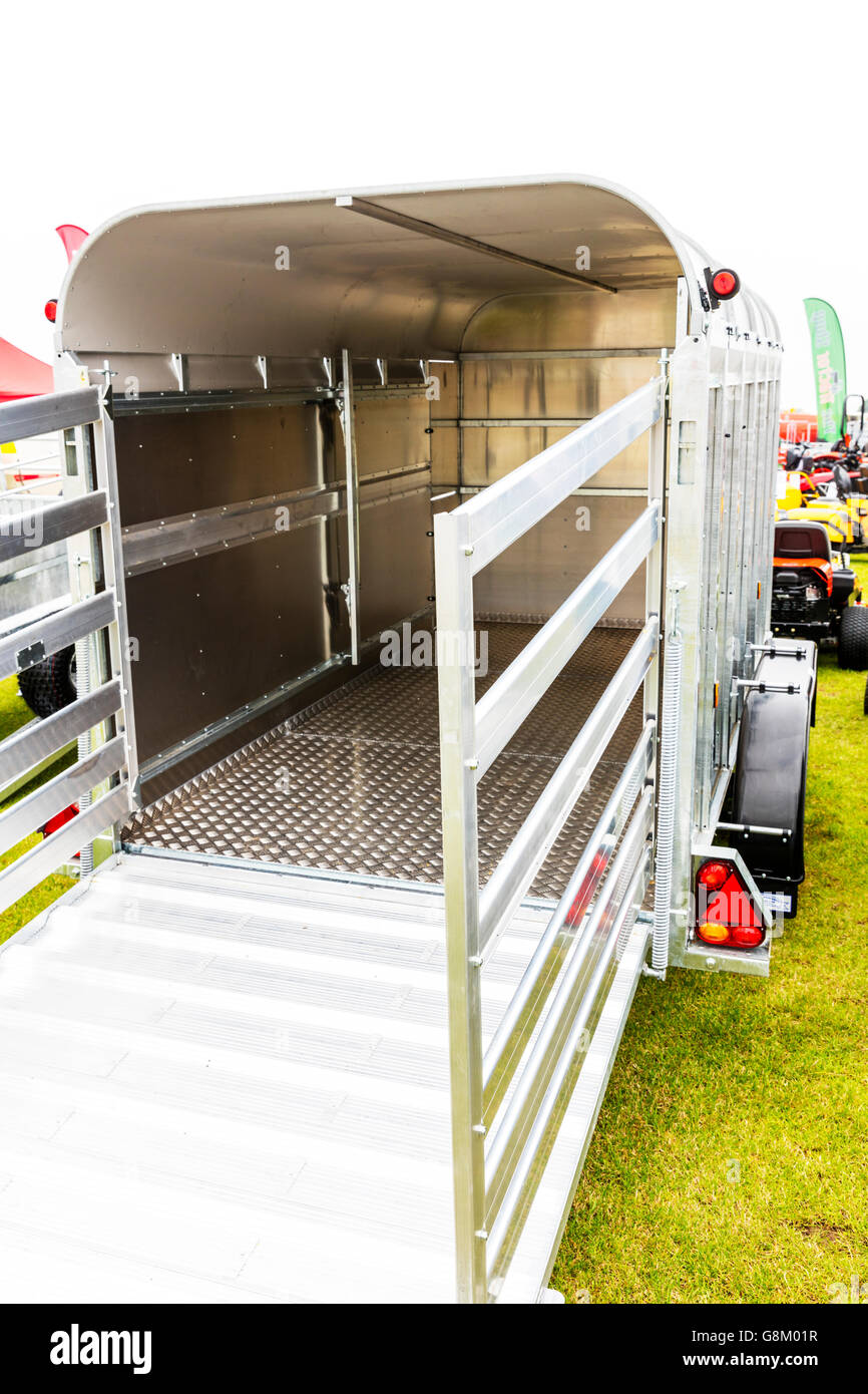 Livestock trailer for transporting farm animals to market UK England GB