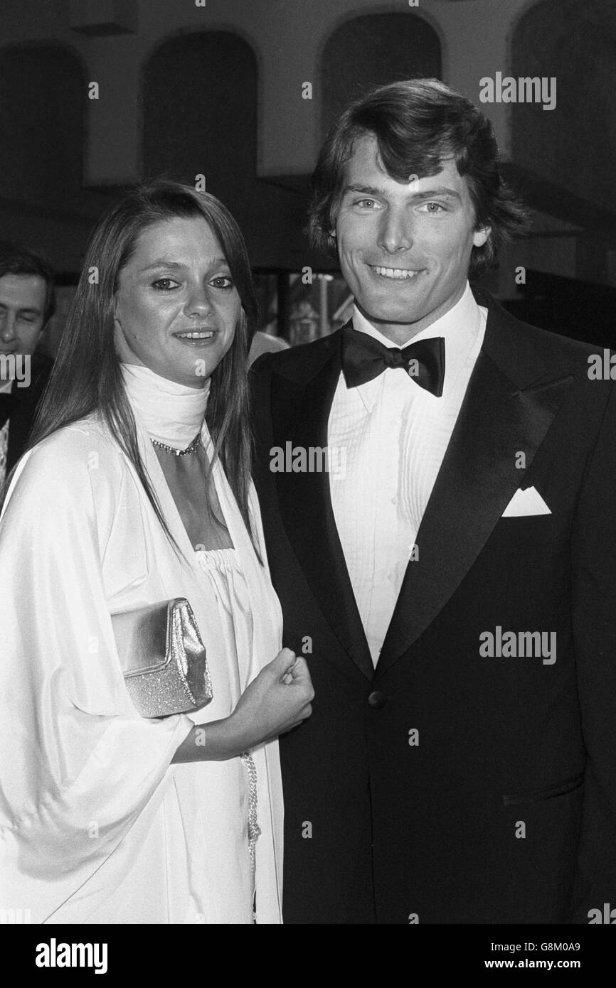 Actor Christopher Reeve with his friend, Gae Exton, when they arrived at the Wembley Conference Centre for the British Academy of Film and Television Arts annual awards, which were being presented by the Academy's patron, Princess Anne. Stock Photo