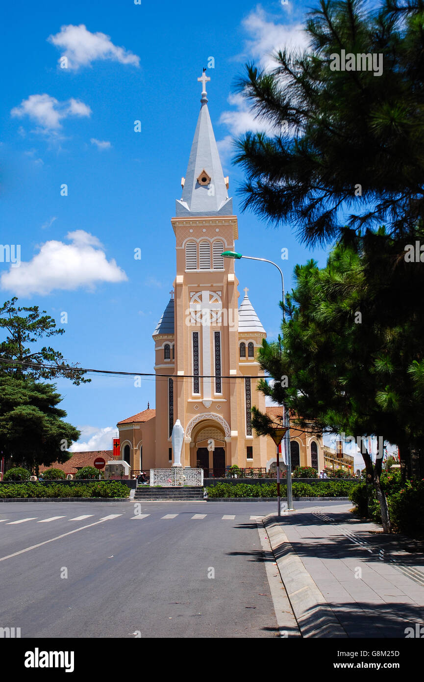 A Cathedral church in Da Lat city, Lam Dong province, Vietnam Stock Photo