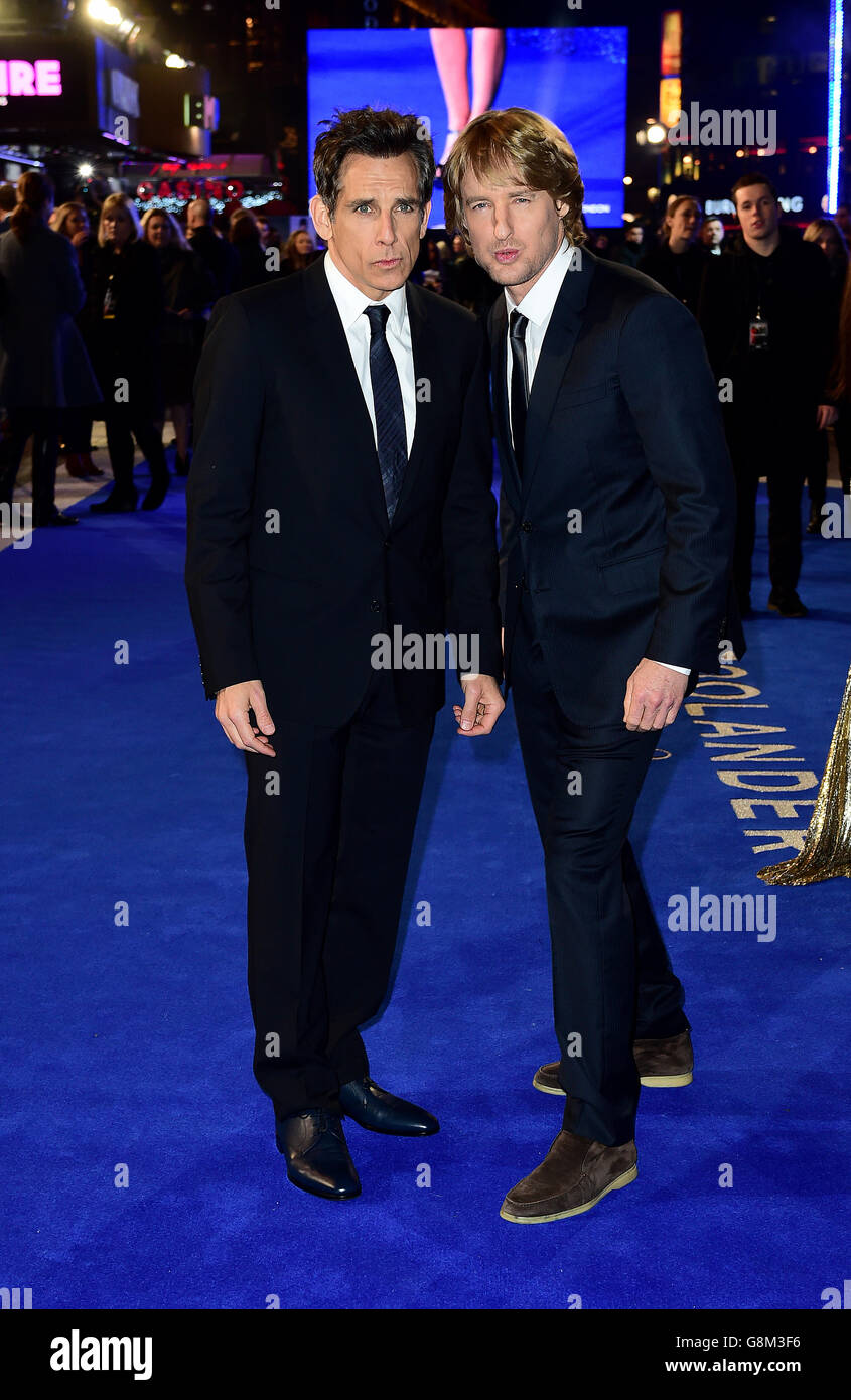 Ben Stiller And Owen Wilson Attending The Zoolander 2 UK Premiere, Held ...