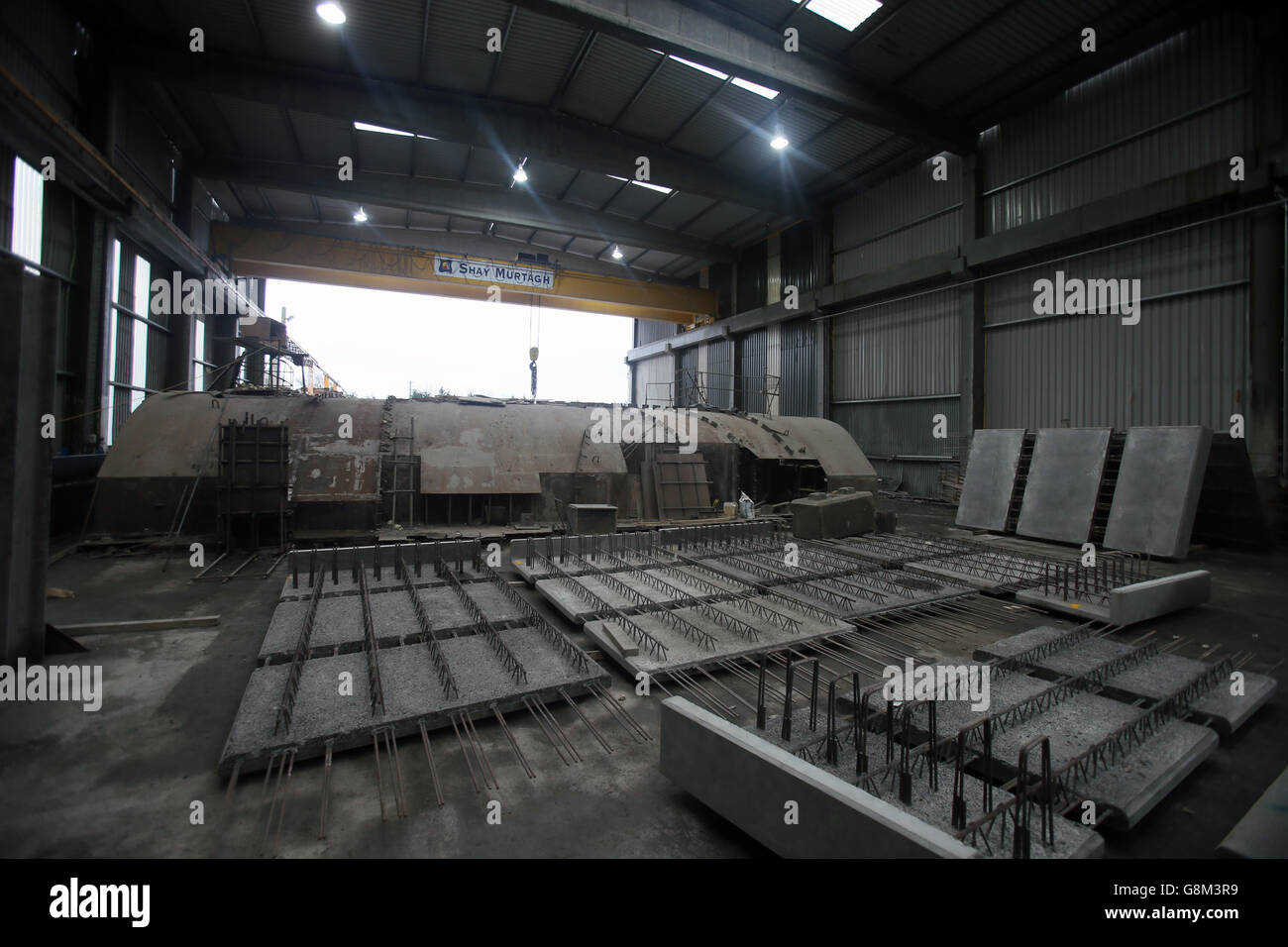 A general view of Shay Murtagh Precast - a family-owned, Irish manufacturing company which produces high quality goods for export markets, employing well over 100 people in Raharney, Mullingar, Co. Westmeath. Stock Photo