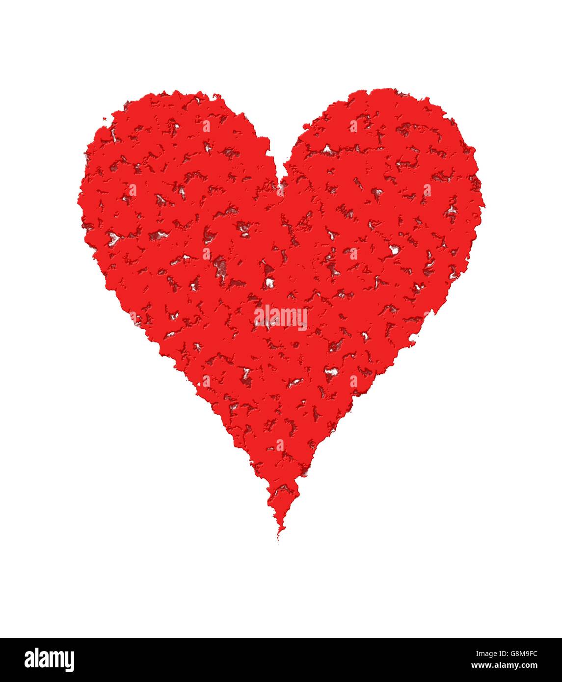 Red heart, on a white background. Art illustration Stock Vector Image ...