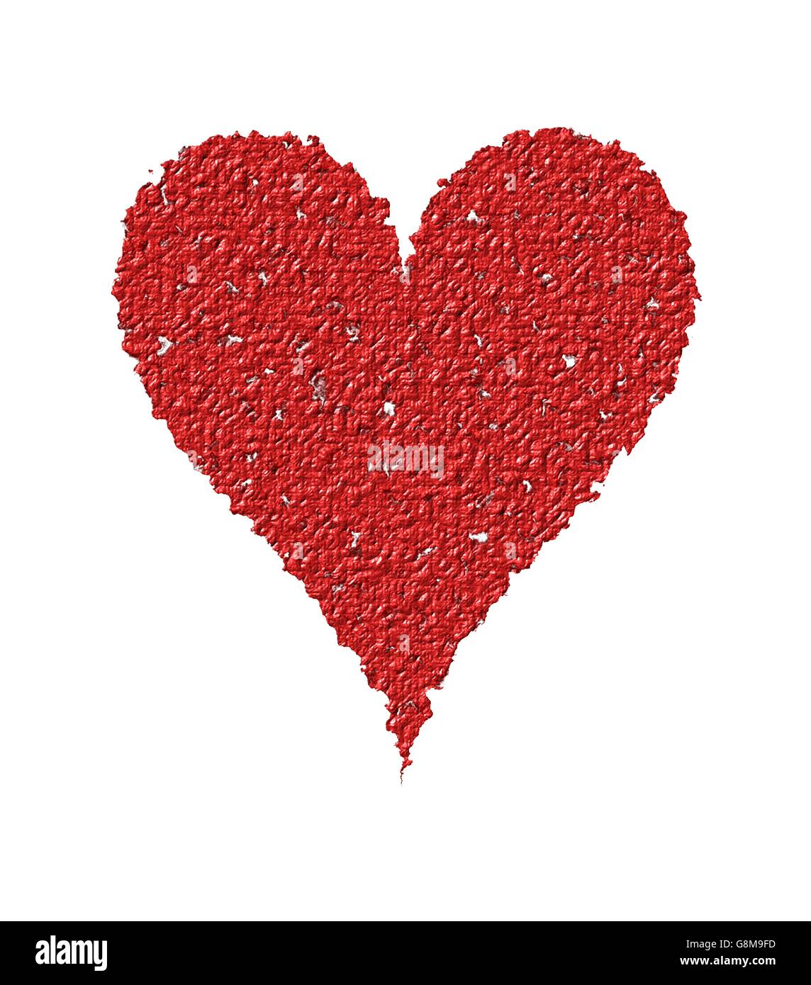 Red heart, on a white background. Art illustration Stock Vector Image ...